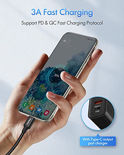 etguuds USB C to USB C Cable 4ft, 2-Pack 60W C to C Cable Fast Charging - color: Black, size: 4ft