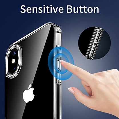 JJGoo Compatiable with iPhone Xs Max Case Clear, Transparent Shockproof Phone Case for iPhone Xs Max, Slim Anti-Scratch Hard PC Back Protective Cover Bumper - size: for iPhone Xs Max