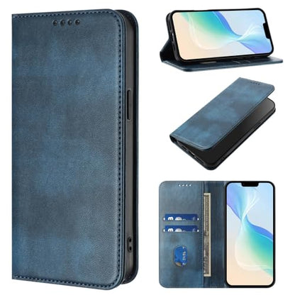 Wallet Case Leather Compatible with Galaxy A20E, Leather RFID Blocking Credit Card Slot Phone Cover Bumper Case Ultra Slim Magnetic Case mit Stand Function Compatible with Samsung Galaxy A20E/A10E - color: Blue