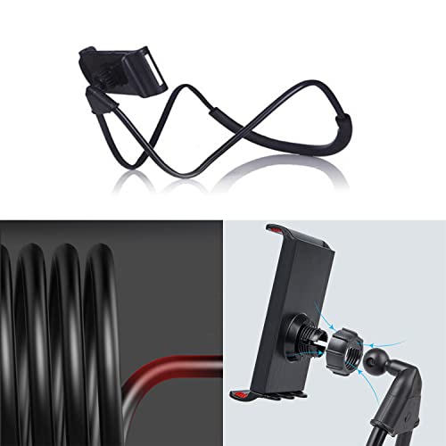 Universal Moblie Phone Stand,Lazy Cell Phone Holder&Neck Tablet Phone Mount - color: Black