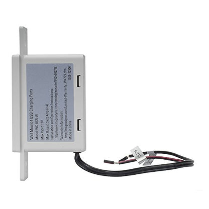 Magnadyne Wall Mount USB-A Charging Ports for RV & Vehicle Use, Includes Wall Plate (White)