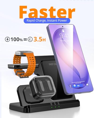 15W Qi-Certified 3-in-1 Wireless Charger for Samsung