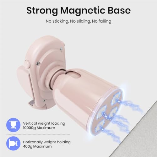 MiiKARE Dual Magnetic Gym Phone Holder Mount for MagSafe, Adjustable (Pink) - color: Pink