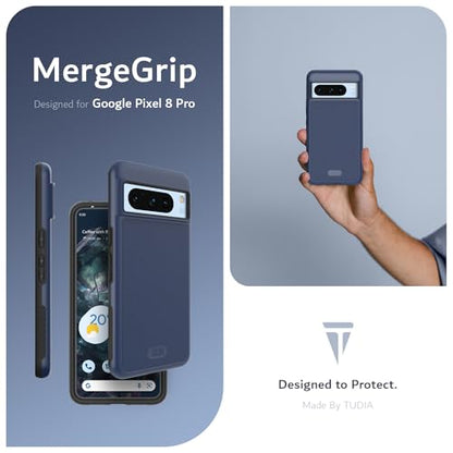 TUDIA MergeGrip [Magsafe Compatible] Designed for Google Pixel 8 Pro Case (2023) - Dual Layer [Military Grade] Shockproof Slim Rugged Tough Heavy Duty Phone Cases - Indigo Blue - color: Indigo Blue, size: Magnetic Pixel 8 Pro