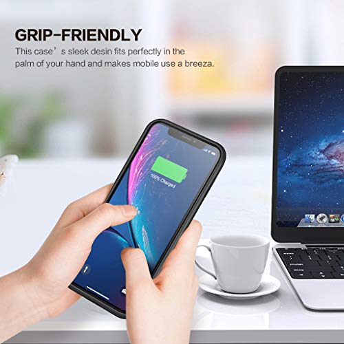 Battery Case for iPhone XR, 6800mAh Portable Charging Case for iPhone XR Rechargeable Backup External Battery Pack Extended Battery Protective Charger Case(6.1inch)-Black