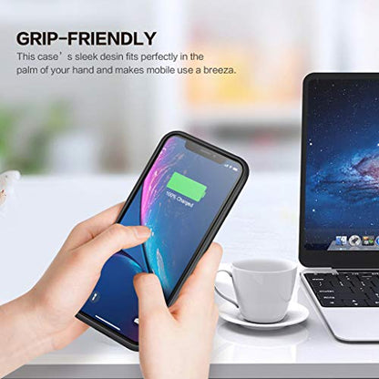 Battery Case for iPhone XR, 6800mAh Portable Charging Case for iPhone XR Rechargeable Backup External Battery Pack Extended Battery Protective Charger Case(6.1inch)-Black