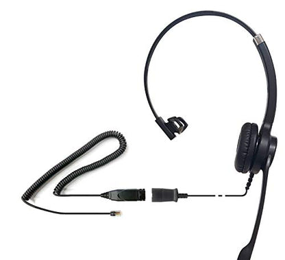 IPD IPH-250 Phone Headset with Noise Cancelling Microphone for Office and Call Center-Compatible with Avaya 1608 1616 9601 9608 9611 9611G 9620 9621 9630 9631 9640 9641 9650 9670 J139 J159 J169 J179 - color: 250-BL-LEAT