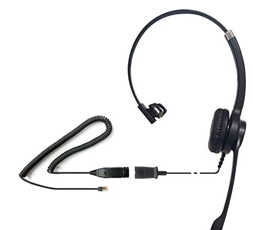 IPD IPH-255 Phone Headset with Noise Cancelling Microphone for Office and Call Center-Compatible with Avaya 1608 1616 9601 9608 9611 9611G 9620 9621 9630 9631 9640 9641 9650 9670 J139 J159 J169 J179 - color: 255-BL-LEAT