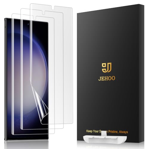 [3 Pack] for Samsung Galaxy S23 Ultra Screen Protector [Not Glass], Flexible TPU Film, Fingerprint Unlock, Easy Installation, Case Friendly, Bubble Free - size: Samsung Galaxy S23 Ultra