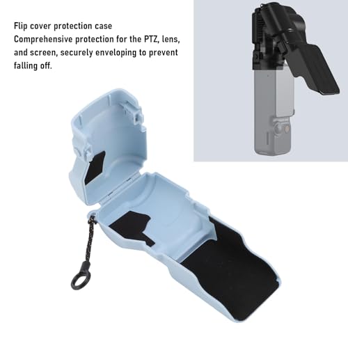 Camera Lens Screen Protector for 3, Scratchproof Protective Cover with Easy Open Close, Anti Shock Sponge and Lanyard Attachment, Blue - color: Blue
