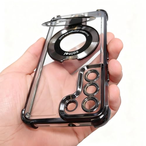 Case Compatible with Samsung Galaxy S21 FE Case Rugged softcase Protective with Ring Stand Clear Phone case for Samsung S21 FE,Black - color: Black, size: Samsung Galaxy S21 FE