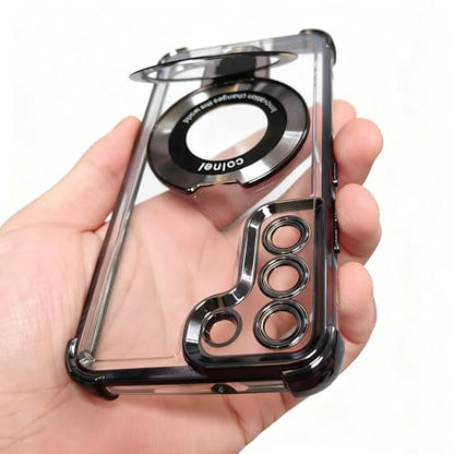 Case Compatible with Samsung Galaxy S21 FE Case Rugged softcase Protective with Ring Stand Clear Phone case for Samsung S21 FE,Black - color: Black, size: Samsung Galaxy S21 FE