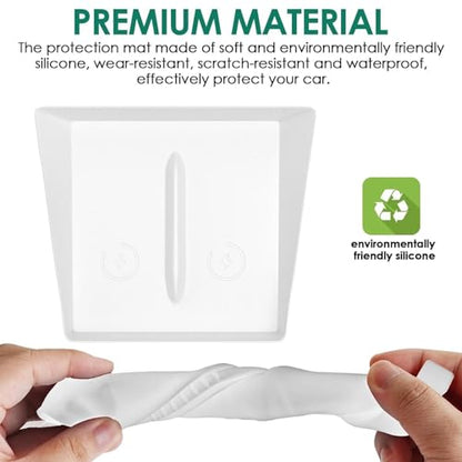 Center Console Wireless Charging Silicone Mat Compatible with Tesla Model 3 2024 Accessories Waterproof Cover Interior Pad Non-Slip Mats Phone Tray Upgrade Protector Mats (White) - color: White