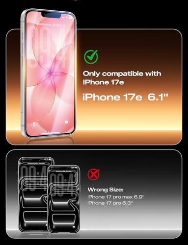 MAGIC JOHN 2PACK 3rd Gen for iPhone 17e/16e/14/13 pro /13 Screen Protector - color: Clear