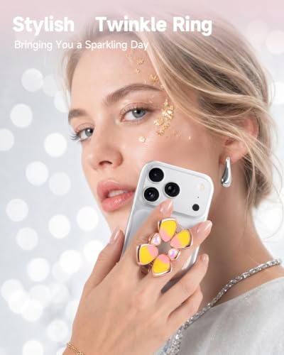 [2026 All-New] for MagSafe Clover Phone Grip, Glitter Colorful - color: Colorful Clover