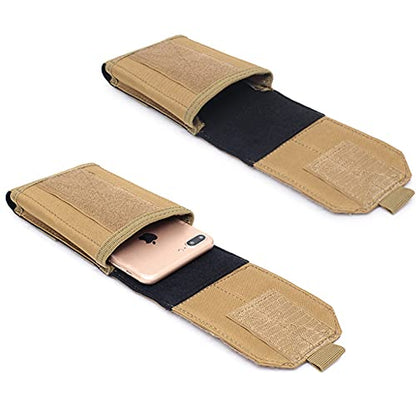 Universal Tactical Molle Phone Pouch Cellphone Holder | Mobile Holster Belt Smartphone Pouch for iPhone 17 Pro Max/Air/17 Pro/ iphone17/16 /15 /14 /13/12 Pro Max/iphone 16/15/14Plus - color: TAN