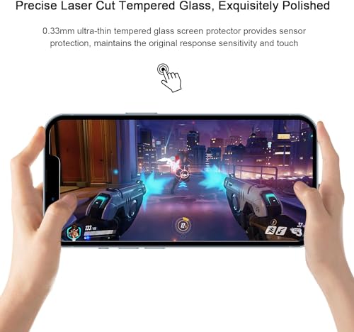 SIBEITU 3+3 Pack Screen Protector + Camera Lens Protector for iPhone 14 | 6.1 Inch HD 9H Hardness Tempered Glass Film, Scratch Resistant, Sensor Protection, Case Friendly, High Response, Bubble Free - size: iPhone 14 6.1"