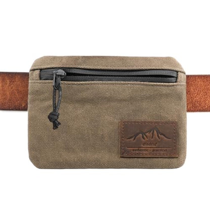 diodrio Belt Zipper Pouches for Men Women Compact EDC Pouch, YKK Zipper, Anti-theft Pickpocket Proof Safety Wallets, Waist Pack for Traveling Hiking, Water Resistant, Tough Waxed Canvas, Olive - color: Olive Small