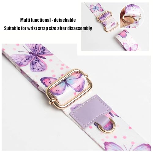 Phone Strap with Zippered Pouch, Clip and Go Strap for Phone with Wallet Crossbody, Adjustable Crossbody Phone Strap-1 - color: Flower White