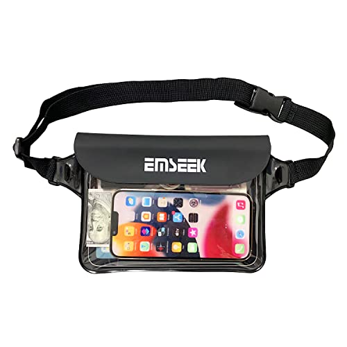 Waterproof Waist Pouch Dry Belt Bag Fanny Pack Keep Your Key Fob Wallet Kindle Phone Dry Perfect For Swim Surf Snorkel(Black) - color: Black