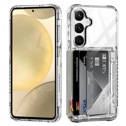 ACANDYA for Samsung Galaxy S24 Plus Case Wallet Galaxy S24+ Case Clear with Card Holder ID Card Slot Heavy Duty Protection Shockproof Anti-Scratch Cover for Women Men for Galaxy S24 Plus Transparent - size: Galaxy S24+ S24 Plus 6.7 inch