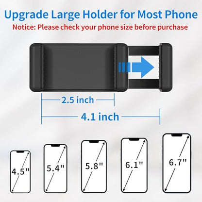 Portable Stroller Phone Holder Mount for Baby and Parent to One Hand Operation - Flexible Phone Holder for Stroller Handlebar with Angle Adjustable Fits Most 3.5" - 7.5" Cellphones