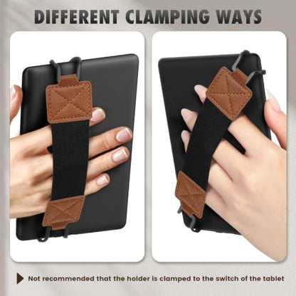 MoKo Security Hand-Strap for 6-8" Kindle eReaders Fire Tablets, YT-Brown - color: YT-Brown, style: Black Strap