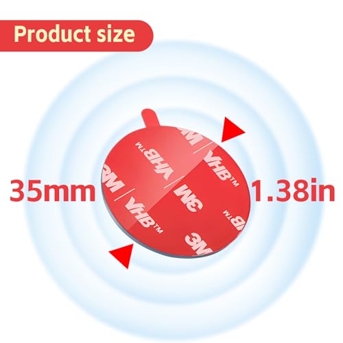9 Pack Sticky Adhesive 1.38 Inches Circle Strong Bond Socket Base Heat Resistant Duble Sided Replacement Adhesivee for Phone Grip Collapsible Grip & Stand Base (35mm)