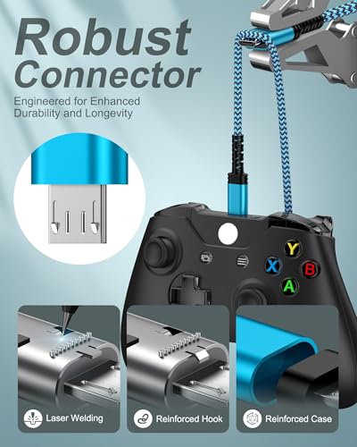 Micro USB Cable 6ft Long, Best Replacement USB to Micro-USB Android Cord - color: Blue, style: Micro USB Cable