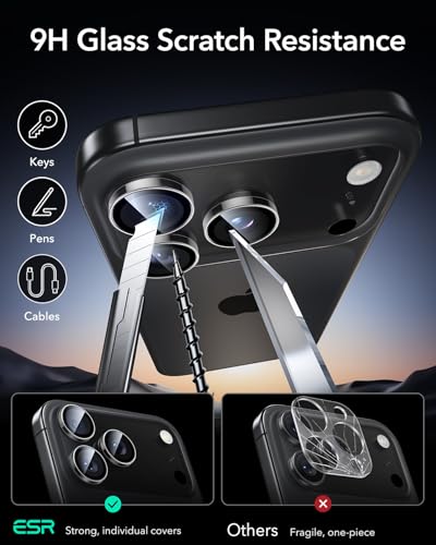 ESR for iPhone 17 Pro Max/17 Pro Camera Lens Protector, 1 Pack, Clear - color: Clear