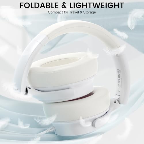 USB C Wired Over-Ear Headphones with Microphone - color: White