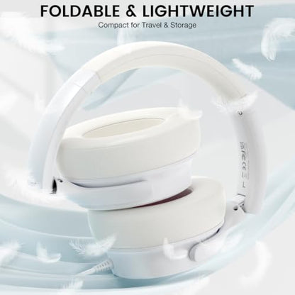 USB C Wired Over-Ear Headphones with Microphone - color: White