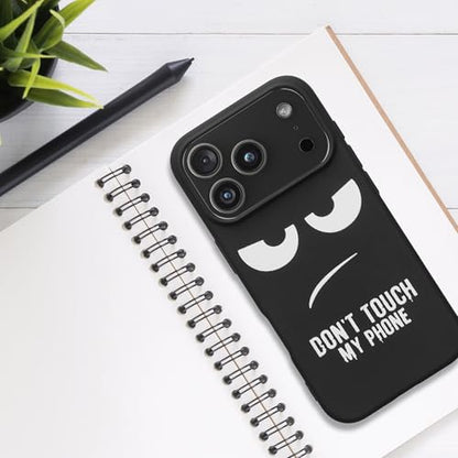kwmobile TPU Silicone Case Compatible with Apple iPhone 17 Pro - Case Soft Cover - Don't Touch My Phone White/Black - size: iPhone 17 Pro