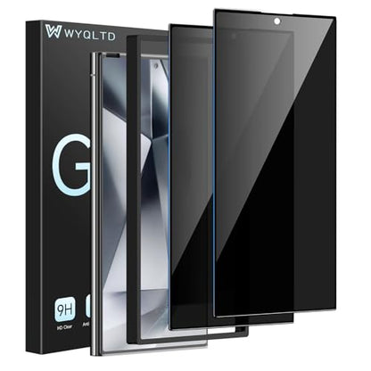 2 Pack for Samsung Galaxy S24 Ultra Privacy Screen Protector Glass | Fingerprint Unlocking, Anti-Spy, Full Coverage, S24 Ultra Accessories, Case Friendly, Easy Installation - size: Galaxy S24 Ultra