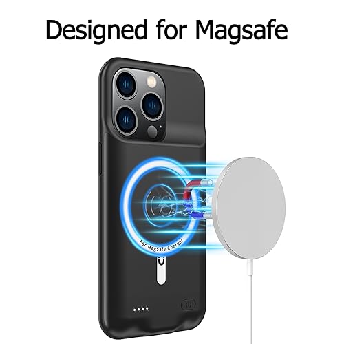 Battery Case for iPhone 14 Pro, 10000mAh Portable Protective Charging Case with Wireless Charging Compatible with iPhone 14 Pro (6.1 inch) Rechargeable Battery Pack Charger Case with Carplay (Black) - size: iPhone 14 Pro