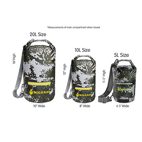 Skog Å Kust DrySak Roll Top Waterproof Bag, 5, 10 & 20 Liter - color: DigiCamo, size: 10 Liter
