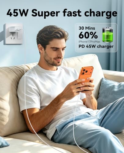 45W USB C Charger Block 4Pack Fast Charging Power Block for Home & Office - color: Off-white