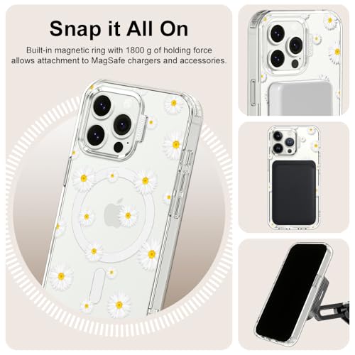 MOSNOVO Case for iPhone 13 Pro, [Compatible with Magsafe] [Buffertech 6.6ft Military-Grade Drop Protection] [Anti Peel Off Tech] Clear Phone Case Design - White Daisy - color: White Daisy, size: iPhone 13 Pro