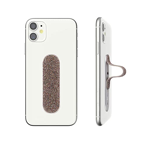 Momostick Flatstick, Cell Phone Finger Grip Strap Holder for Hand, Cell Phone Stand, New Slim Finger Loop Selfie Grip Compatible with Most Smartphones - Glitter Aurora - color: Glitter Aurora
