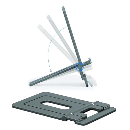 Fold-Flat Cell Phone Stand 2-Pack,Portable Non-slip,Aluminum,Easy to Carry - color: Grey, size: 12CM