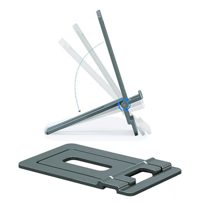 Fold-Flat Cell Phone Stand 2-Pack,Portable Non-slip,Aluminum,Easy to Carry - color: Grey, size: 12CM