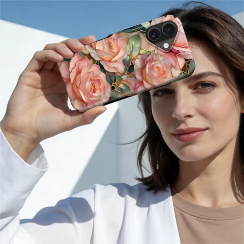 Case for iPhone 16 Plus | Anti-Slip Side Handle| Bold Protective Design | Compatible with MagSafe | Stained Glass Pink Flower | - color: Stained Glass Pink Flower, size: iPhone 16 Plus