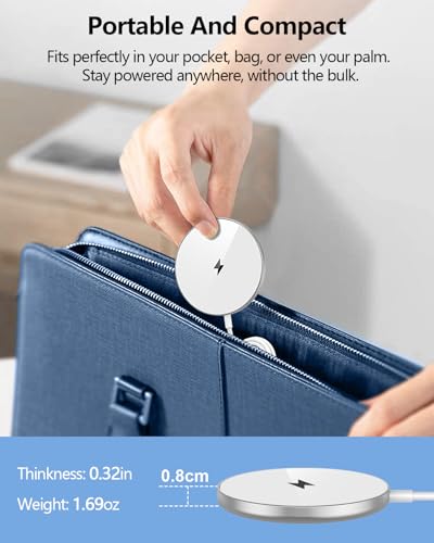NANAMI Magnetic Wireless Charger Pad with 20W PD Adapter for iPhone - color: White