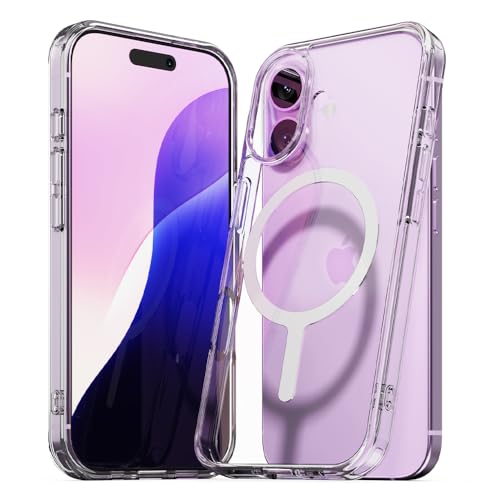 Sinjimoru for iPhone 17 Clear Case, Compatible with MagSafe | M-Airclo Basic, anti-yellowing UV coating, shockproof PC TPU bumper, 1000G strong magnet - size: iPhone 17