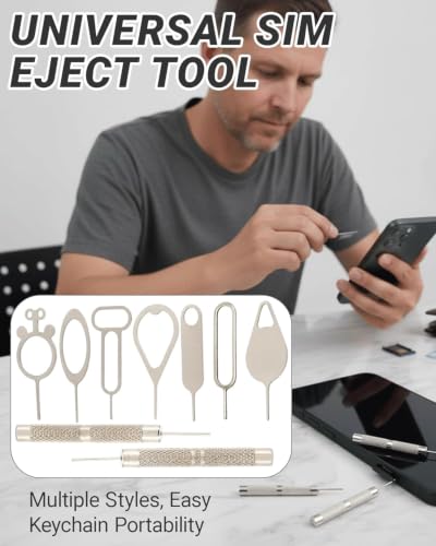 18 Pack SIM Card Ejector Tools Kit, Phone Tray Opener Pin for Easy Removal, SIM Tray Opener Pin Key, Standard Key, Compatible with Most Phones, Tablets and Other Mobile Devices