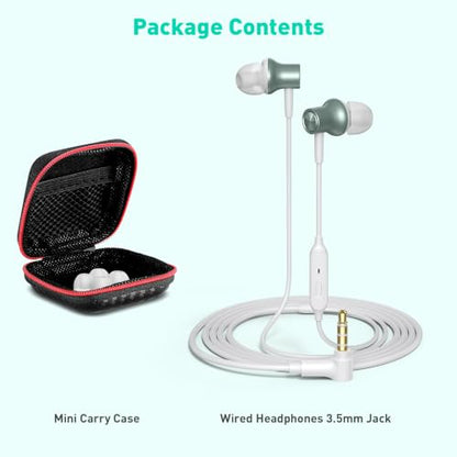 Wired Earbuds 3.5mm Headphones with Mic for Laptop PC Chromebook,Green - color: Green