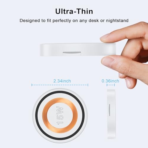 Magnetic Charger for Samsung Wireless Charger Fast Charging Pad Magsafe Wireless Charger Phone Charger Stand for Samsung S25 Ultra S25 Plus S25 S24 S23 S22 S21 S20,iPhone 17Pro Max 16 Plus 15 14 13 12 - color: White