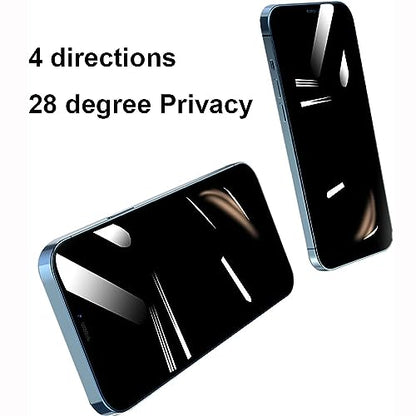 2 Pack 360 Degree Privacy Tempered Glass for iPhone 17 Pro Max Anti-Spy 4 Directions Screen Protector Film 6.9 inch - size: For iPhone 17 Pro Max