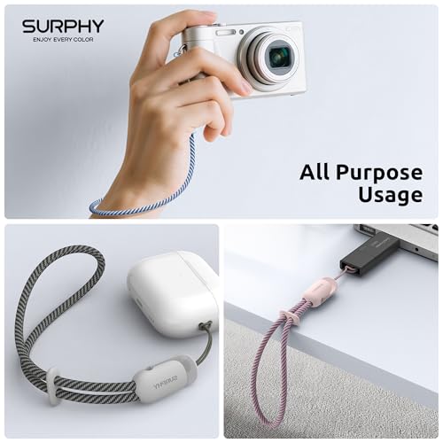SURPHY 3 Pack Phone Wrist Strap, Phone Lanyard with Cellphone Tether Tab - color: Cloud Blue & Pink & Gray