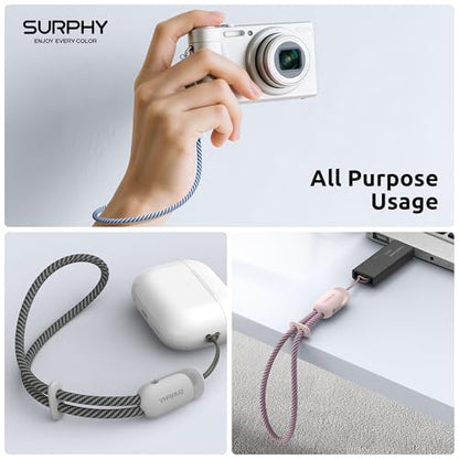 SURPHY 3 Pack Phone Wrist Strap, Phone Lanyard with Cellphone Tether Tab - color: Cloud Blue & Pink & Gray